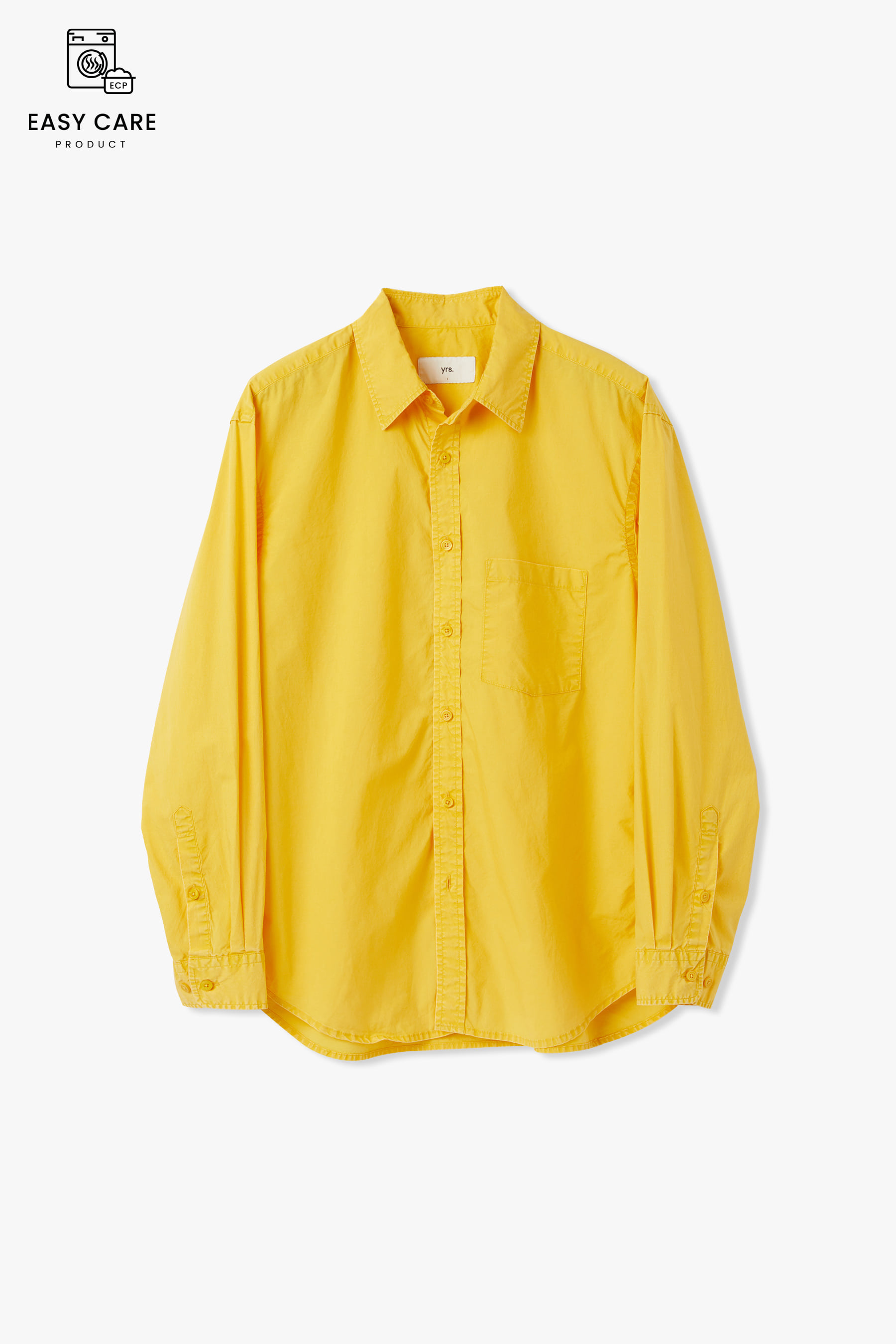DUSTY YELLOW YRS POIKA 1980&#039;S VNTG TYPEWRITER WASHED SHIRTS CLASSIC FIT (ECP GARMENT PROCESS)