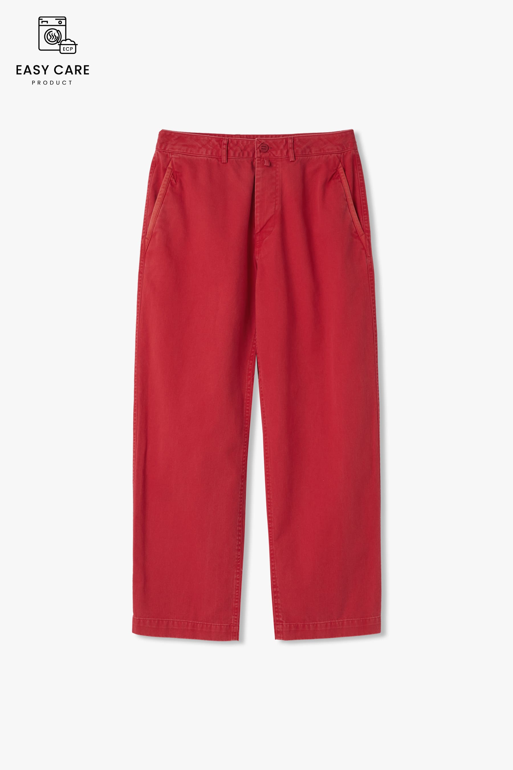 DUSTY RED YRS Y904 VNTG WASHED REGULAR CHINO PANTS(ECP GARMENT PROCESS)
